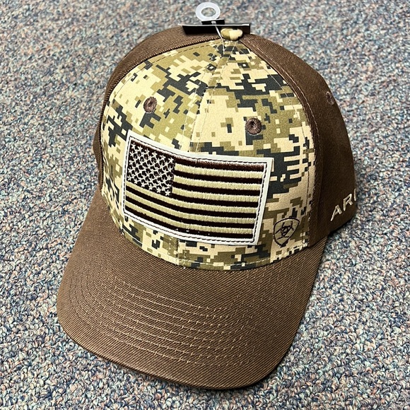 Baseball Cap Hat Mens Camo Ariat Usa 
